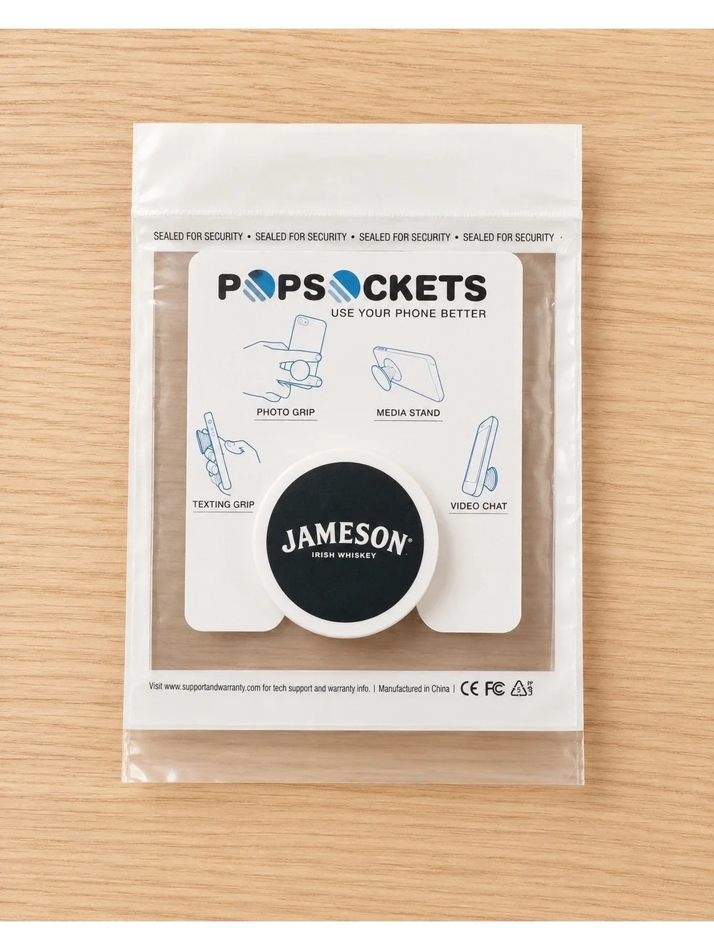 Jameson Irish Whiskey PopSockets Phone Grip Stand Green White NEW Sealed